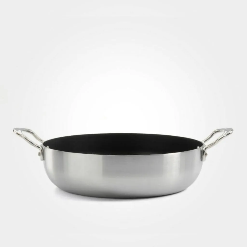 Samuel Groves Classic Non-Stick Stainless Steel Triply Chefs Pan with Side Handles