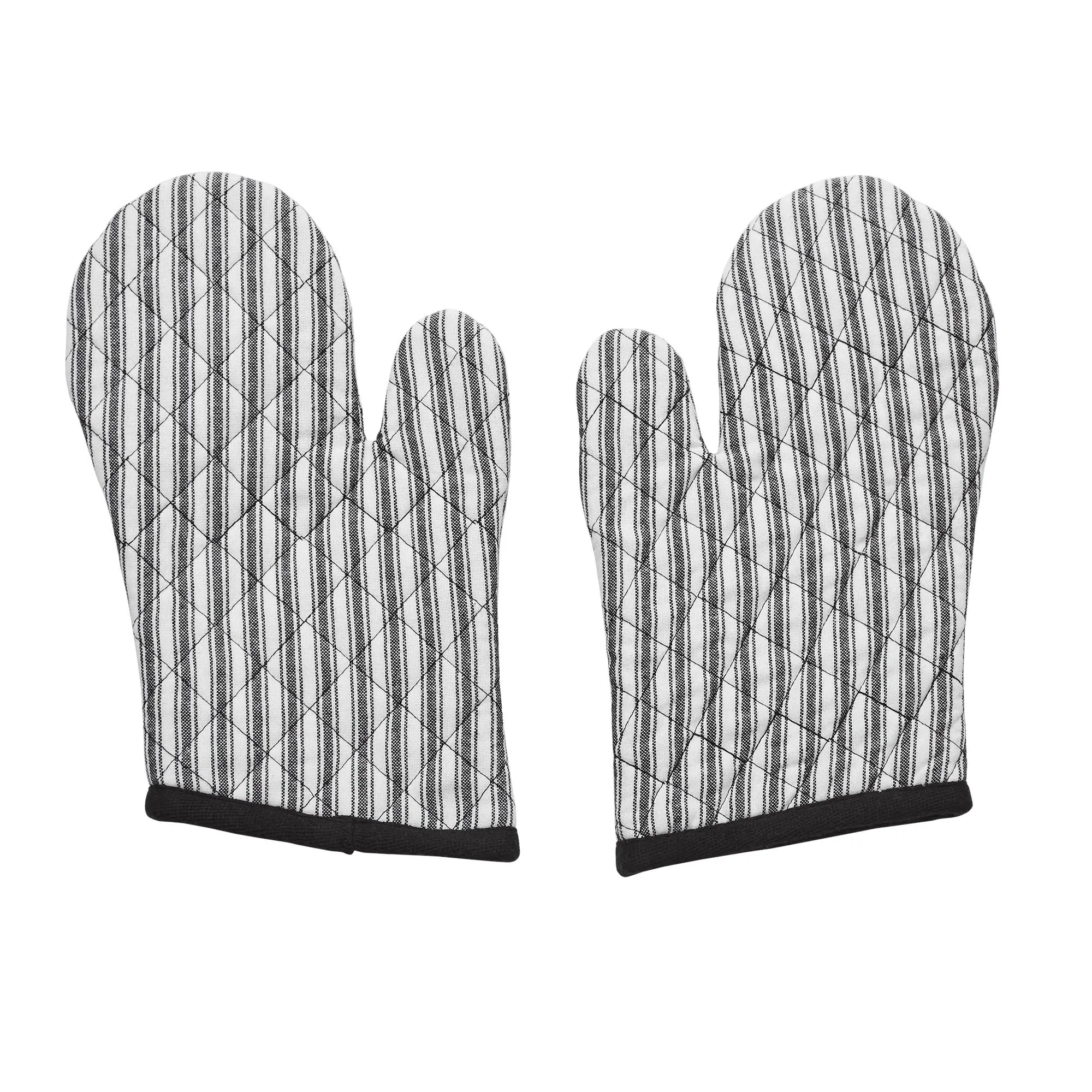 Sawyer Mill Black Ticking Stripe Oven Mitt Set of 2