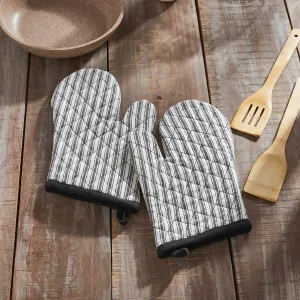 Sawyer Mill Black Ticking Stripe Oven Mitt Set of 2