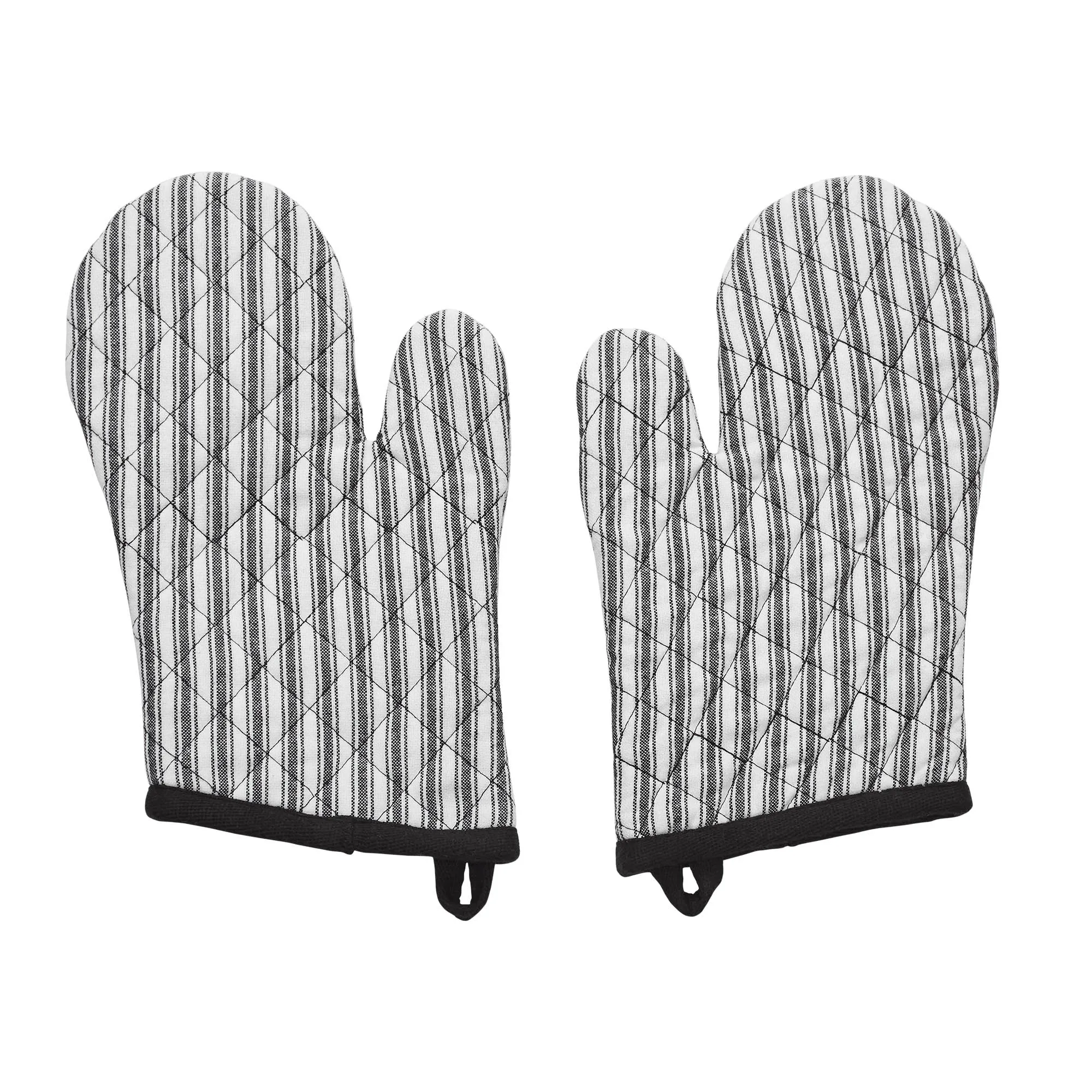 Sawyer Mill Black Ticking Stripe Oven Mitt Set of 2