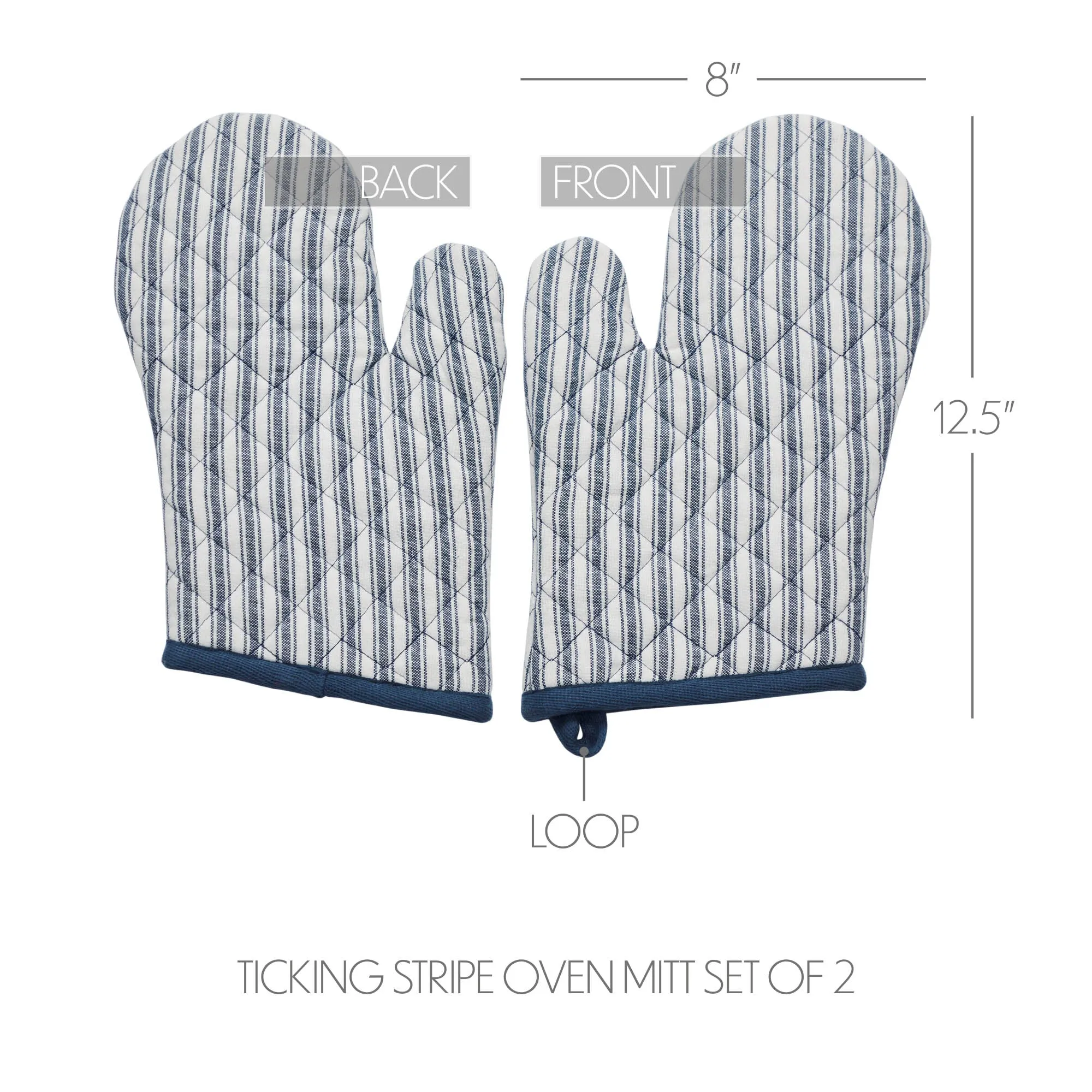 Sawyer Mill Blue Ticking Stripe Oven Mitt Set of 2