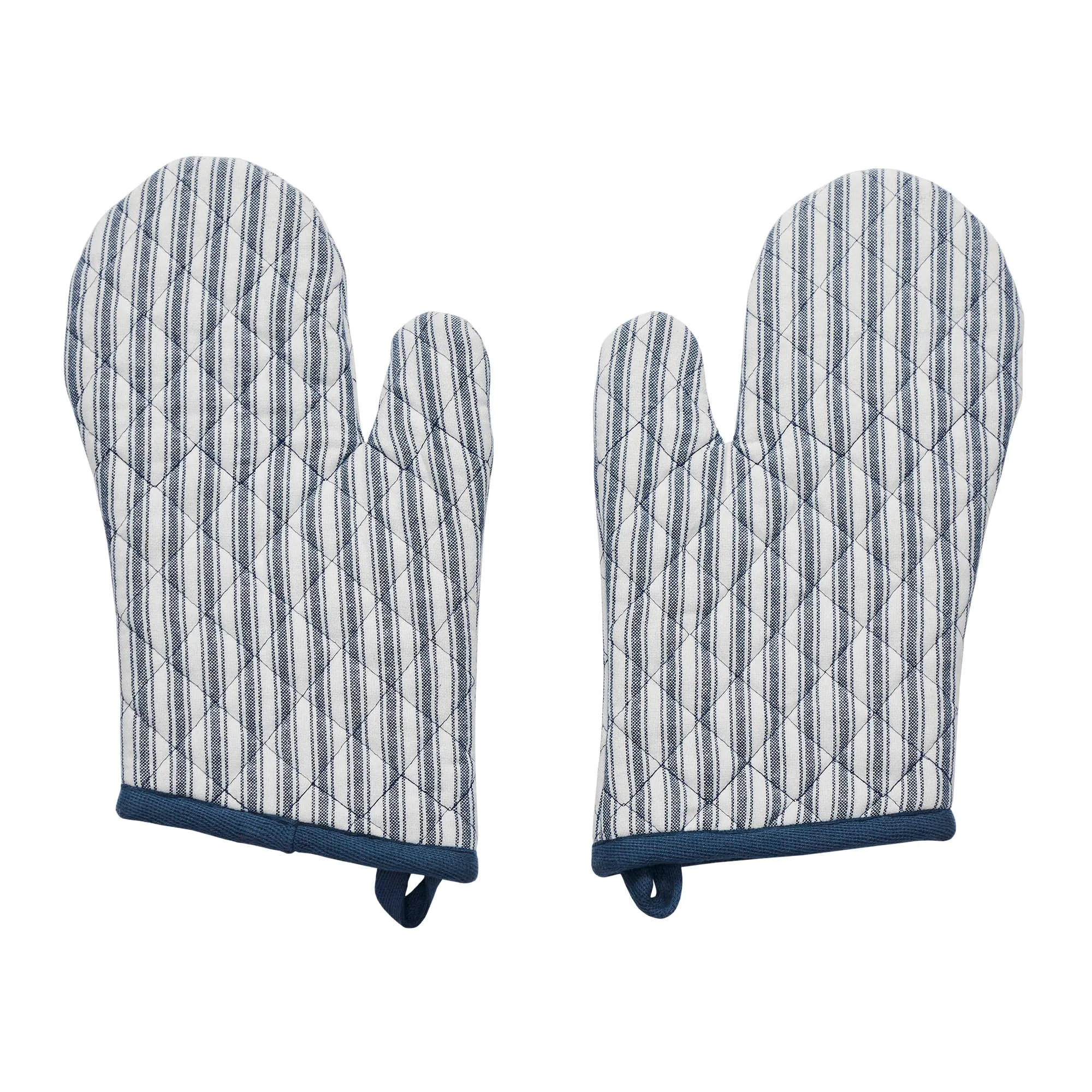 Sawyer Mill Blue Ticking Stripe Oven Mitt Set of 2