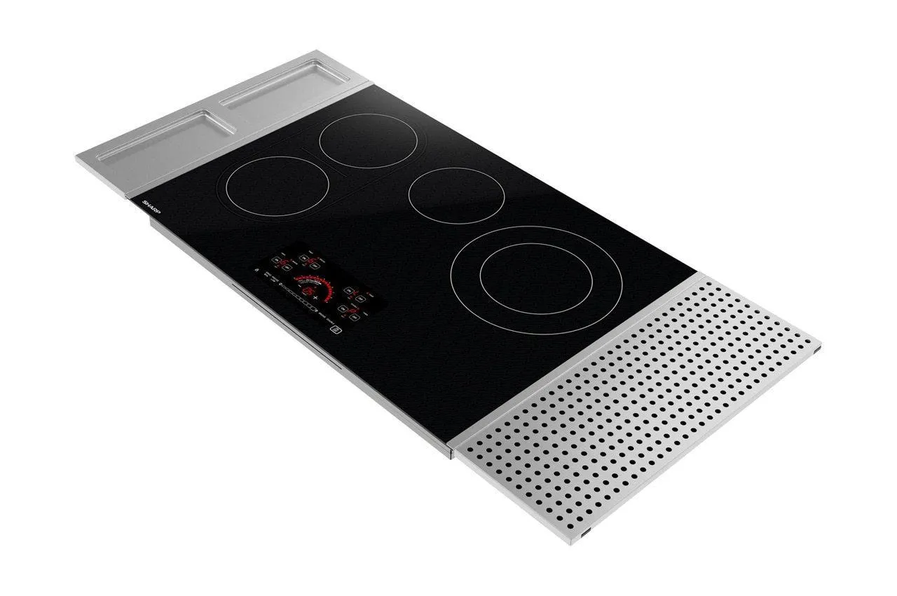 Sharp SCR3042FB 30 in. Drop-In Radiant Cooktop with Side Accessories