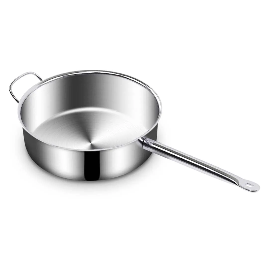 SOGA 28cm Stainless Steel Saucepan Sauce pan with Glass Lid and Helper Handle Triple Ply Base Cookware