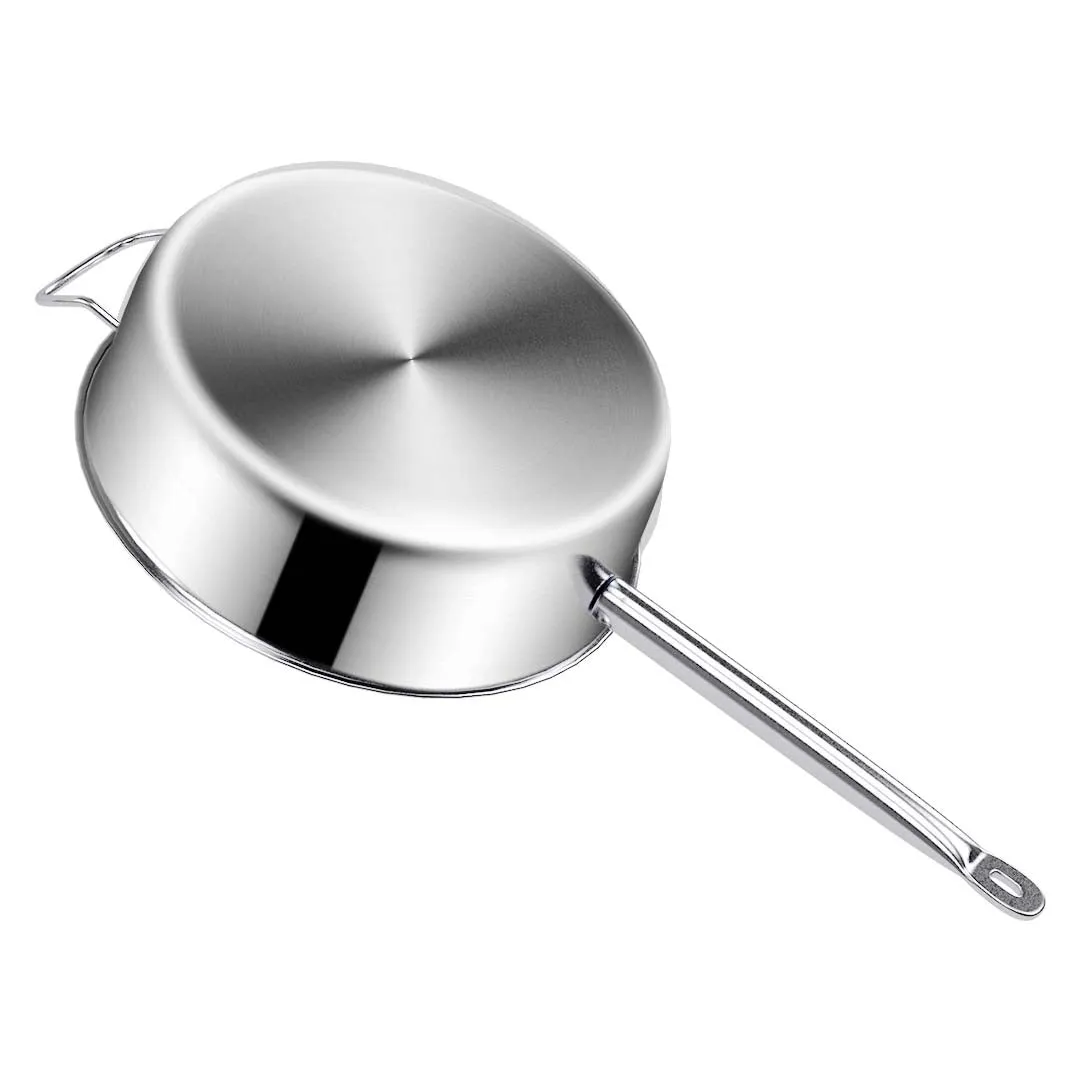 SOGA 28cm Stainless Steel Saucepan Sauce pan with Glass Lid and Helper Handle Triple Ply Base Cookware