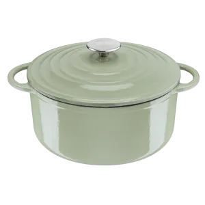 Tefal LOV Induction Cast Iron Green Lichen Stewpot 25cm/5L   Lid