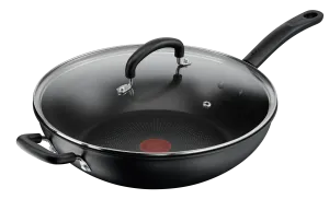 Tefal Specialty Hard Anodised Non-Stick Wok 32cm   Lid