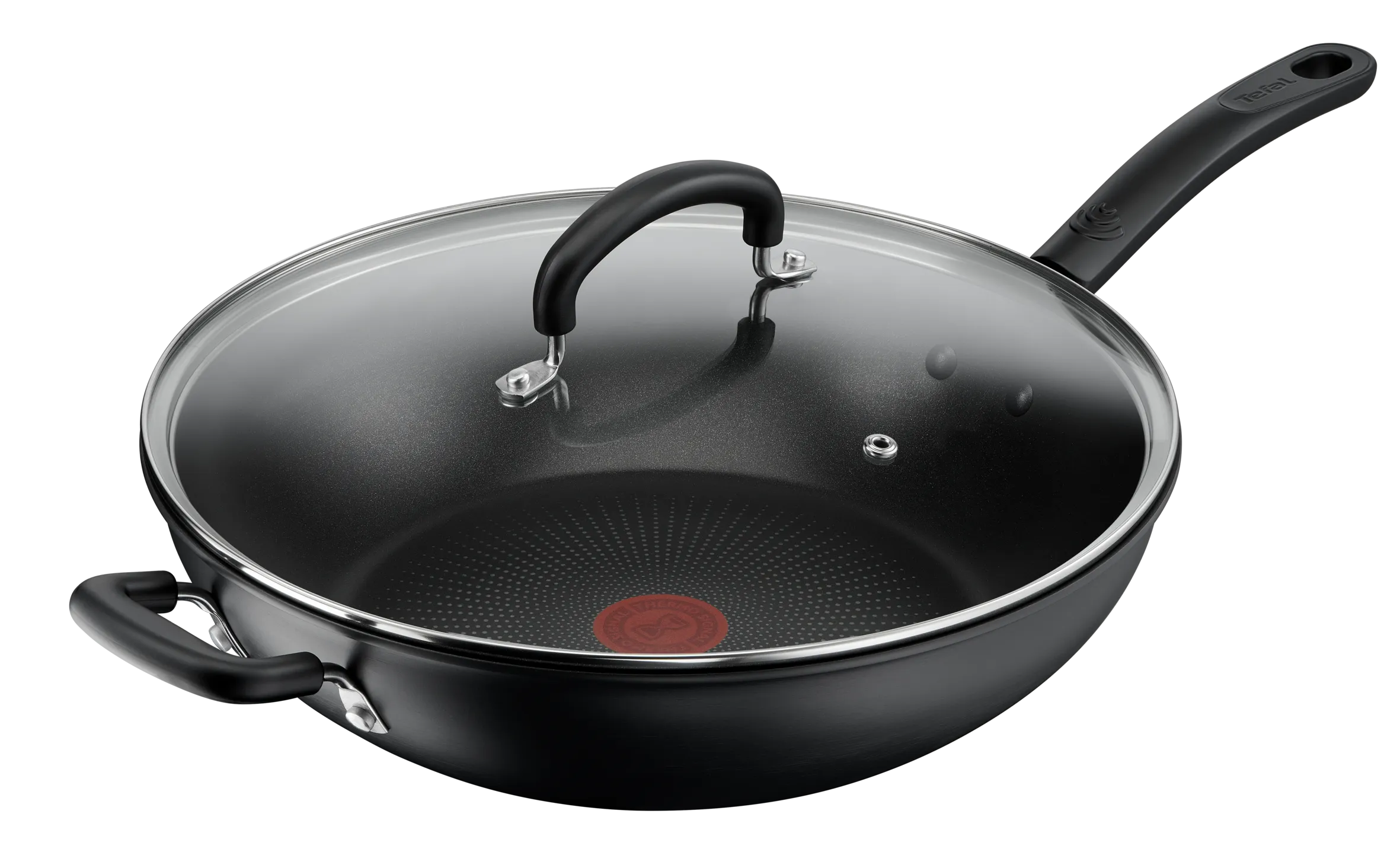 Tefal Specialty Hard Anodised Non-Stick Wok 32cm   Lid