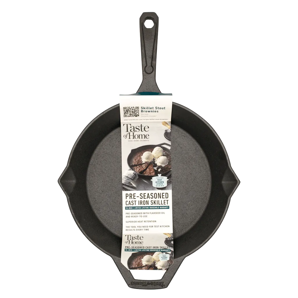 TF116E 10 Inch Pre Seasoned Cast Iron Skillet by Taste of Home