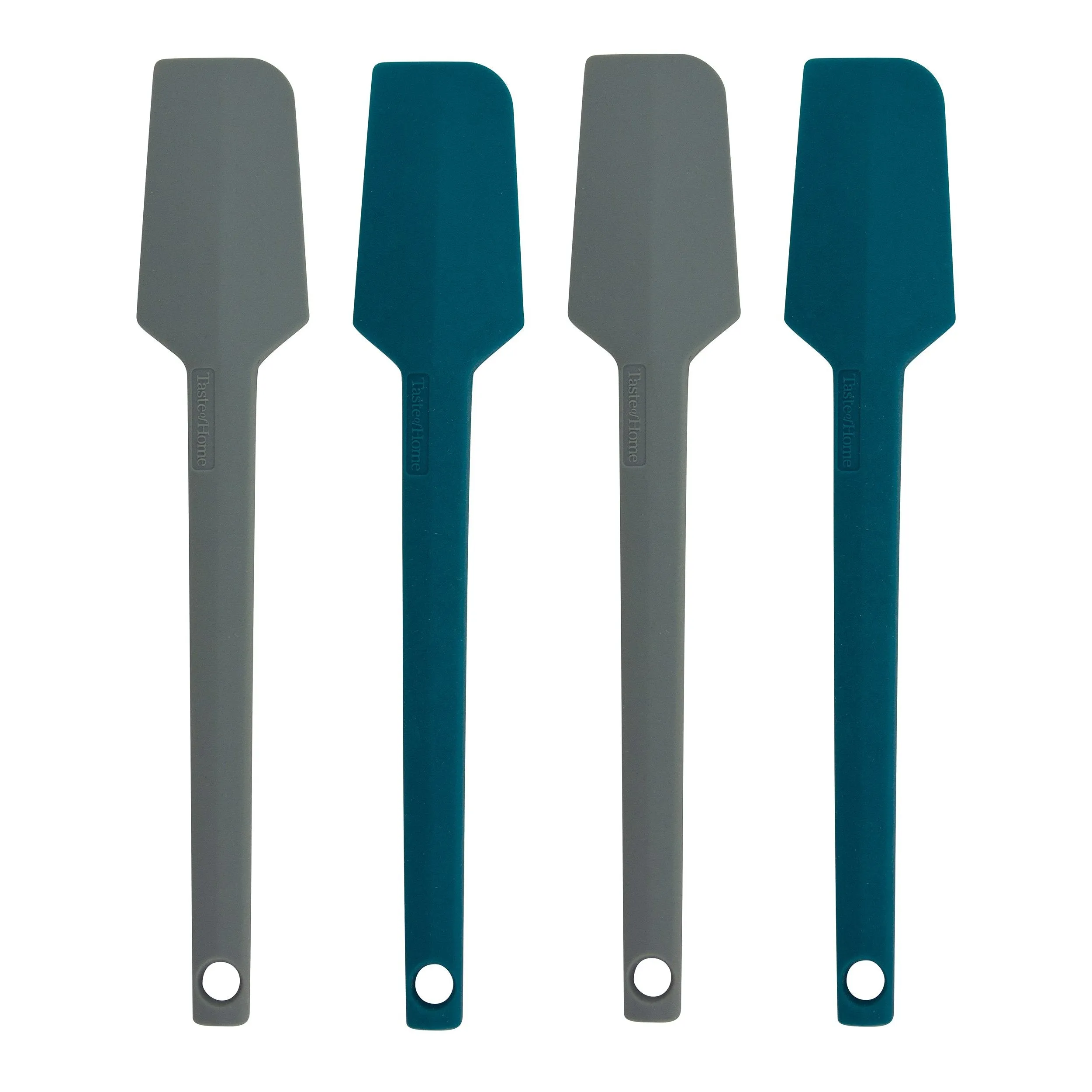 TG512AG4 4 Pack Silicone Mini Spatula in Sea Green and Ash Gray by Taste of Home