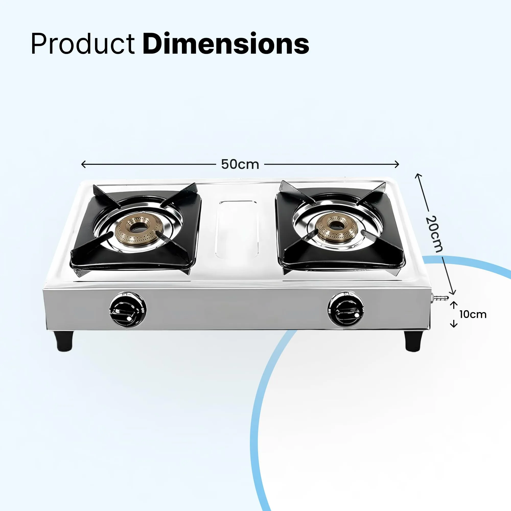 Thermador Stainless Steel Gas Stove 2 Burners | Gas Chulha | Brass Plated Burner | Gas Burner | Even Heat Distribution | 12 Month Manufacturer Warranty