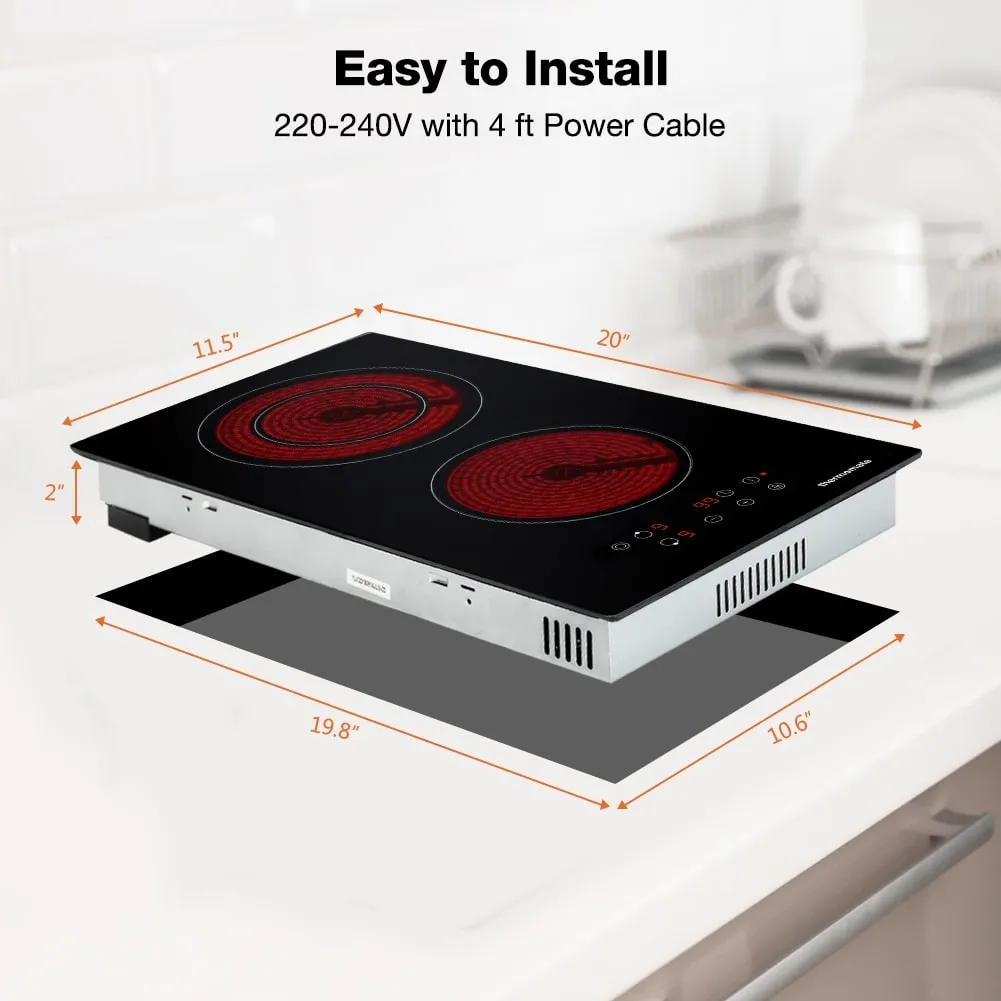 Thermomate 12 Inch Built-in Radiant Electric Stove Top - Sensor Touch Control