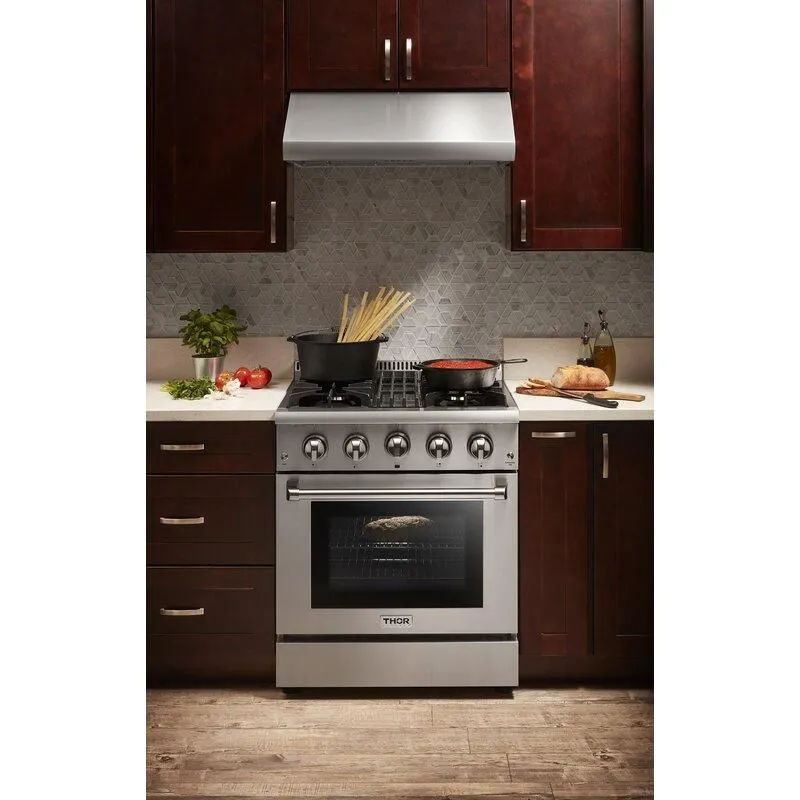 Thor Kitchen 30 in. Propane Gas Burner/Electric Oven Range in Stainless Steel HRD3088ULP