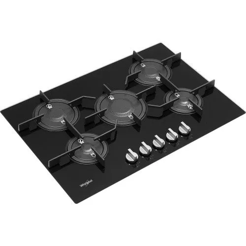 Whirlpool POW75D2NB 75cm Wide Built-In Gas Hob - Black