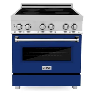 ZLINE 30 In 4.0 cu. ft. Induction Range with a 4 Element Stove and Electric Oven in Blue Gloss, RAIND-BG-30